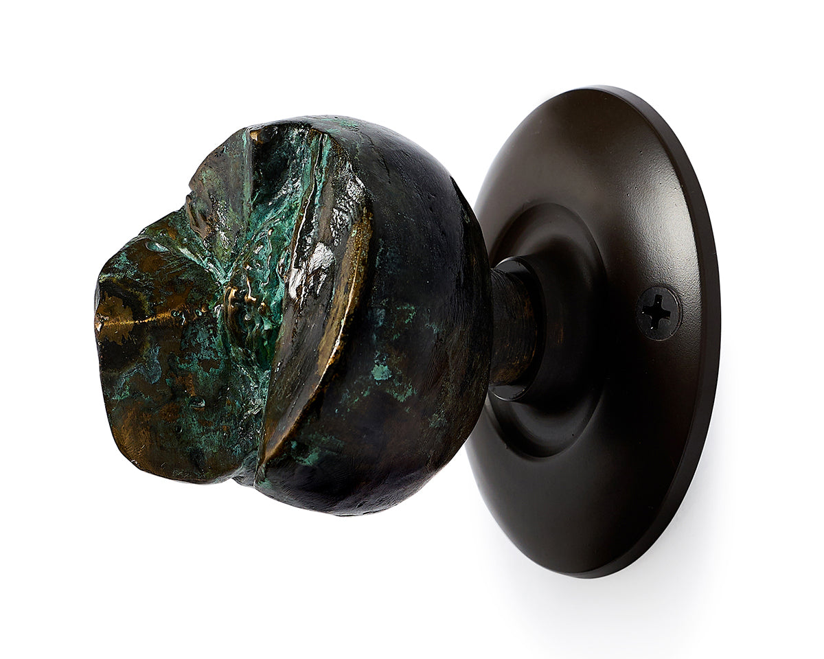 Peach Doorknob Set - Bronze Patina