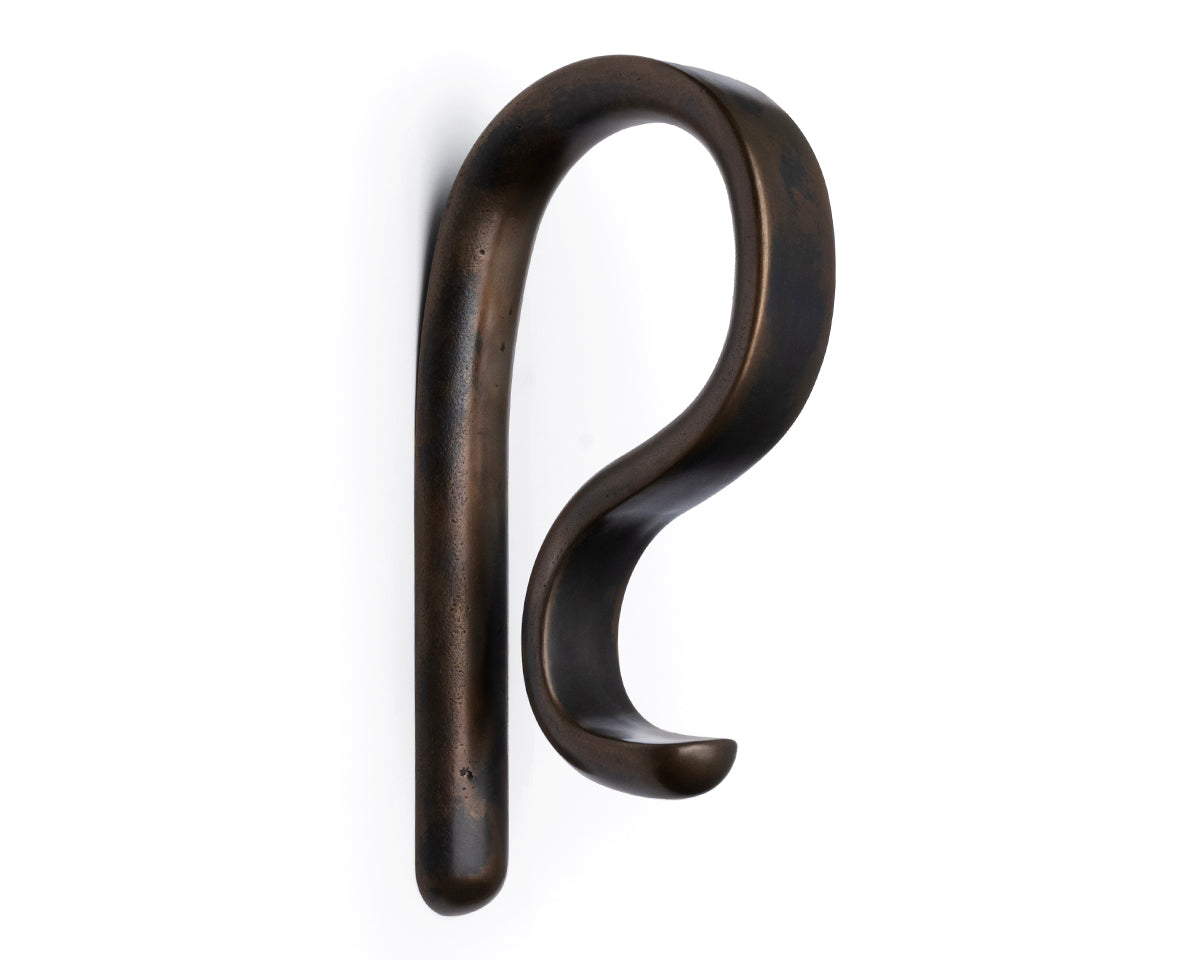 Shepherd's Hook Door Handle - Bronze